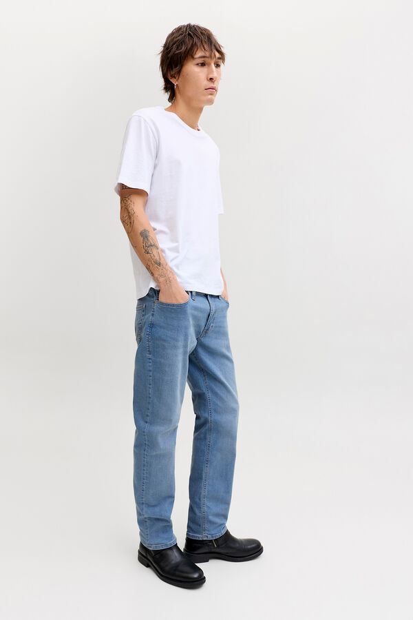 Jack & Jones cal&ccedil;a jeans de regular fit com cinco bolsos azul
