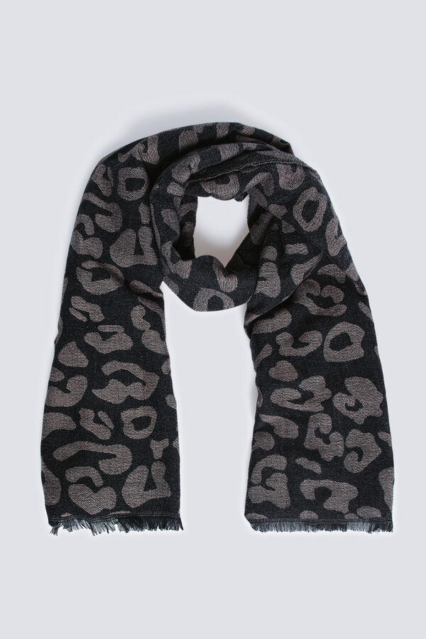 Springfield cachecol com estampado animal cinzento