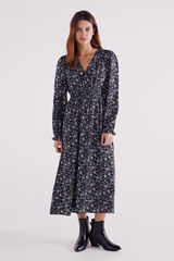 Springfield Vestido midi estampado preto
