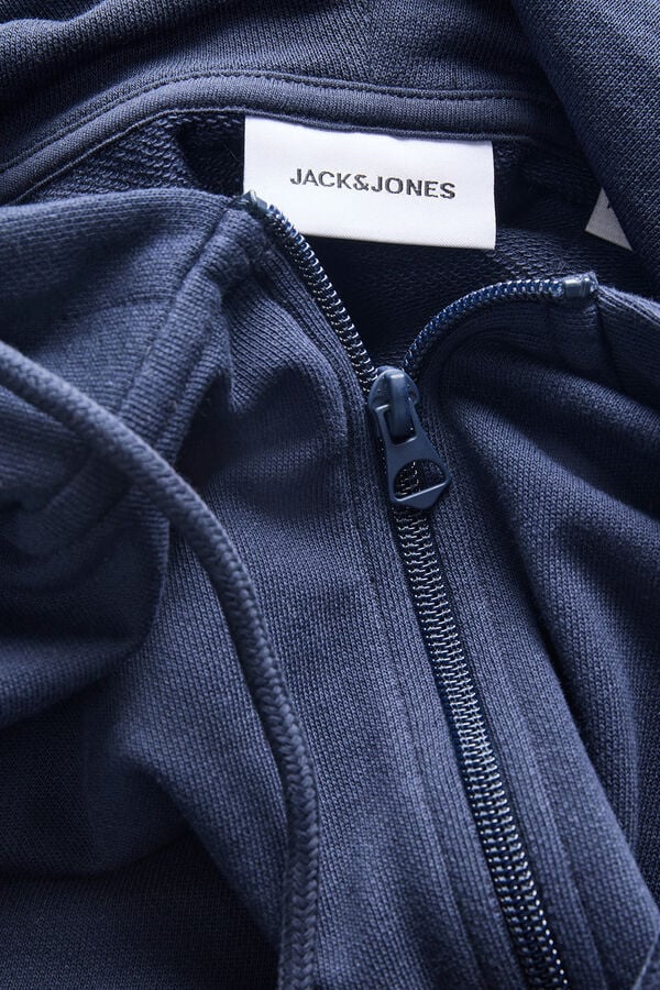 Jack & Jones PLUS Sweatshirt b&aacute;sica com fecho-&eacute;clair azul