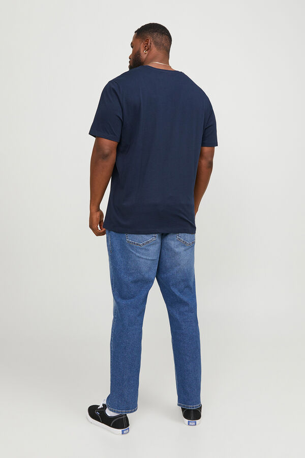 Jack & Jones PLUS T-shirt b&aacute;sica logo  azul