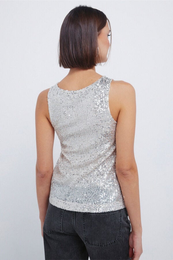 Springfield T-shirt de banho com lantejoulas cinzento