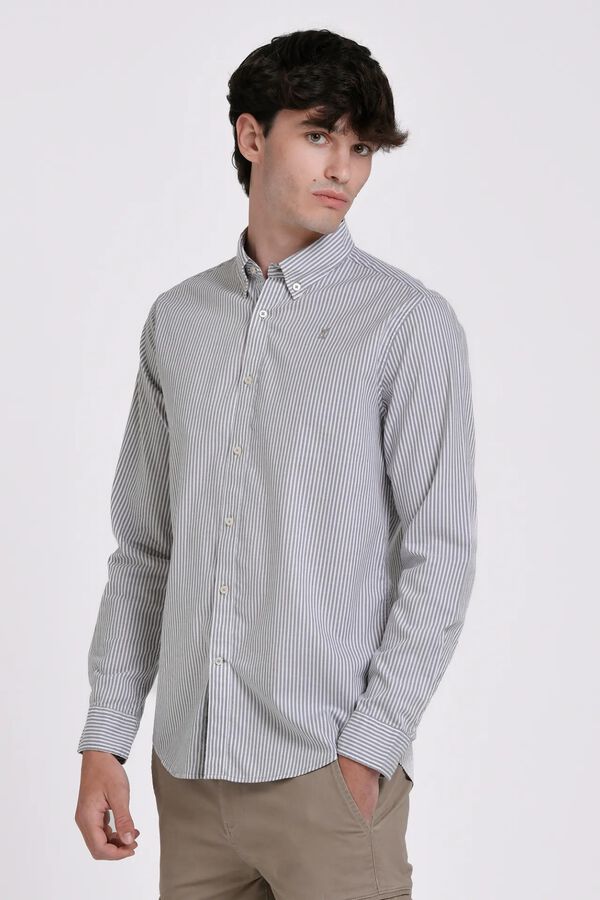 JVZ Camisa Oxford de riscas cru