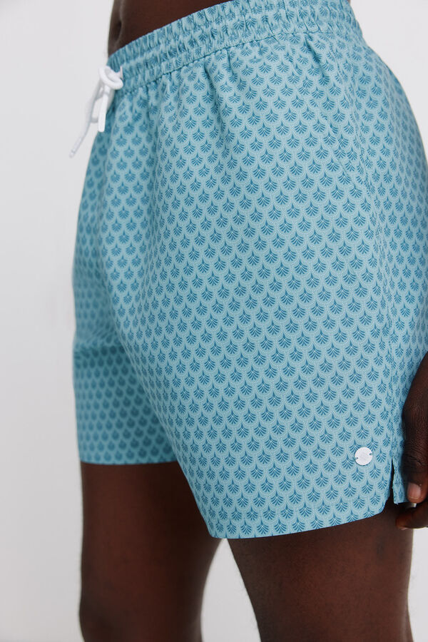 Springfield Fato de banho estampado mosaico bolso fecho-&eacute;clair azul