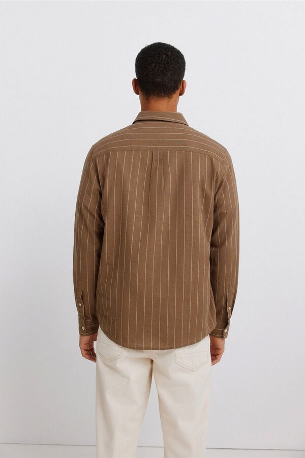 Springfield Camisa de riscas com linho cru