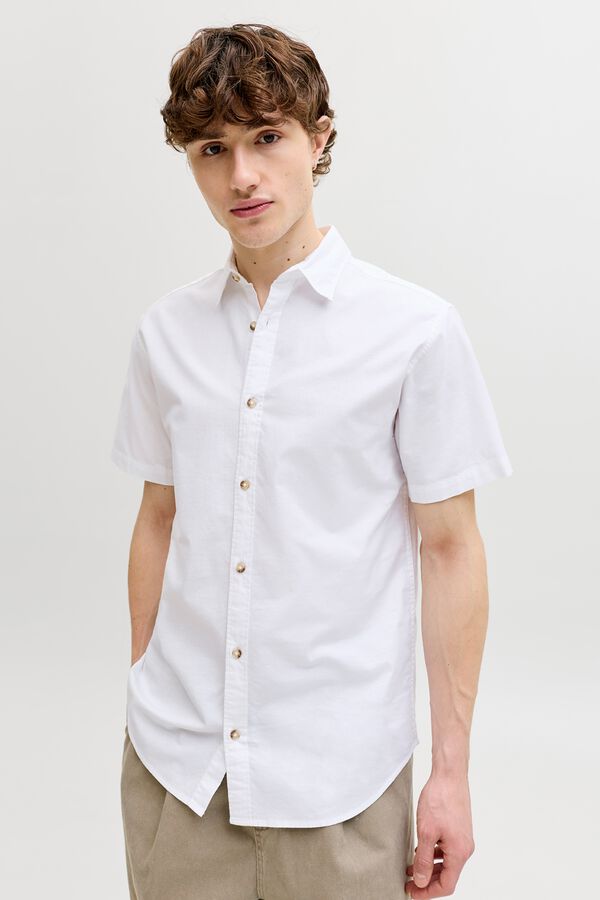 Jack & Jones Camisa oxford regular fit branco