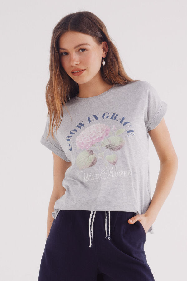 Springfield Camisola gráfica cinzento