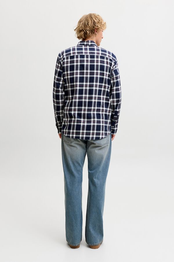 Jack & Jones Camisa regular aos quadrados azul