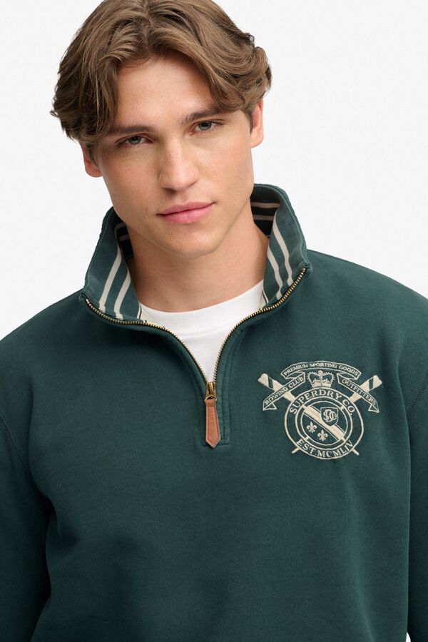 Superdry Sweatshirt de meia cremalheira verde