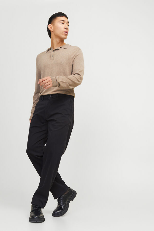 Jack & Jones Cal&ccedil;as chino relaxed cintura m&eacute;dia preto