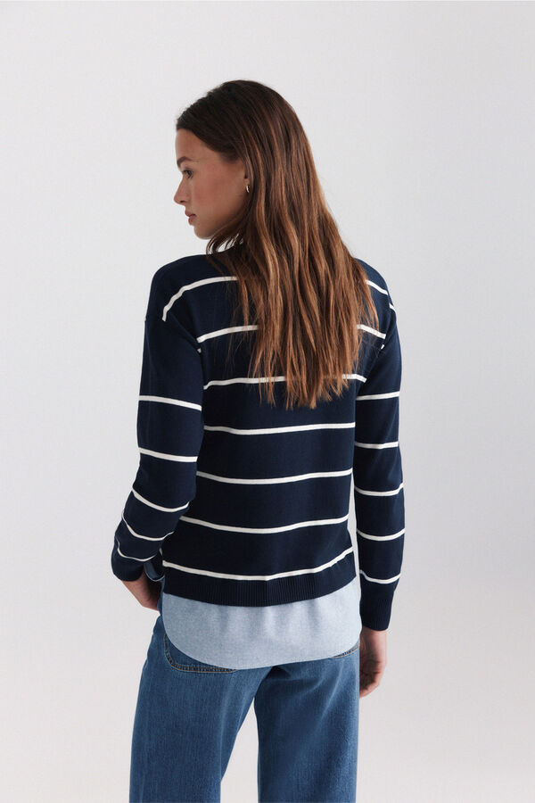 Springfield Camisola bimaterial c&atilde;o azul