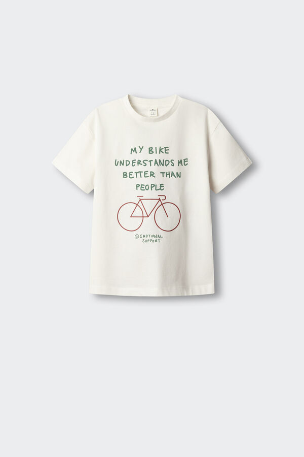 Springfield Kids T-shirt de manga curta "My Bike" para menino bege