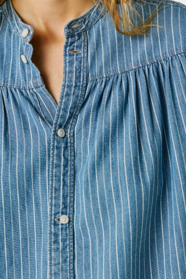 Pepe Jeans Camisa leve de ganga azul