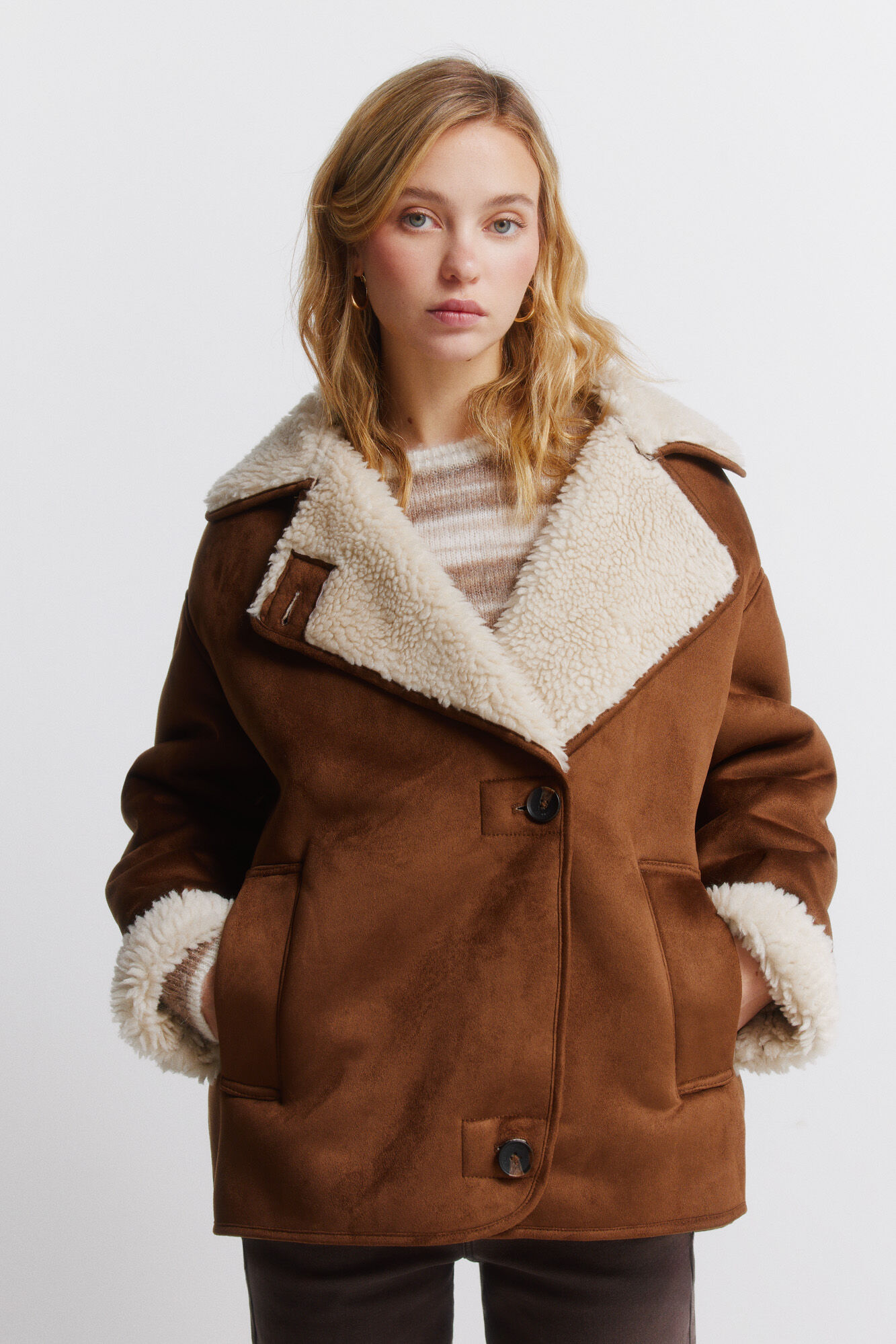 Springfield Sobretudo m&eacute;dio com gola de lapela 