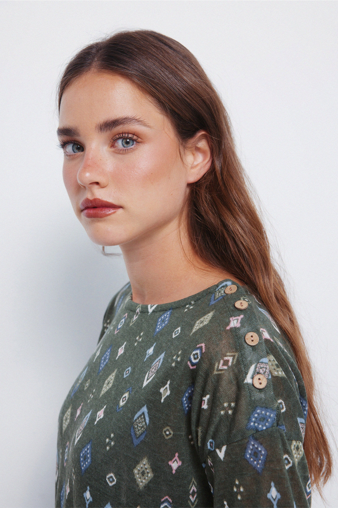 Springfield Camiseta estampada com efeito linho