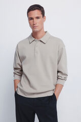 Springfield Polo piqu&eacute; manga comprida interlock boxy fit cru