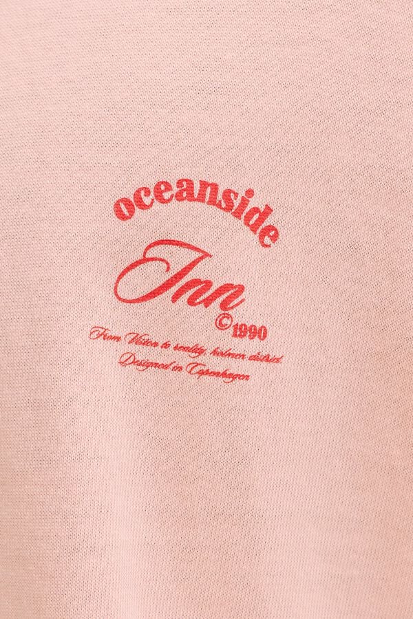 Jack & Jones T-shirt loose em algod&atilde;o rosa