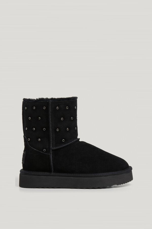 Pepe Jeans Botas de ante con plataforma joya negro