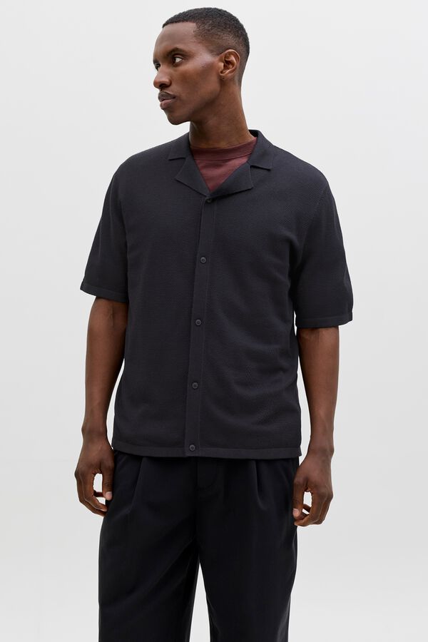 Jack & Jones Polo de malha relaxed fit resort preto