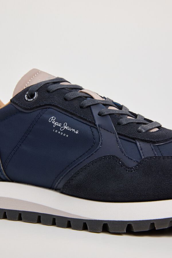 Pepe Jeans Sapatilhas retro de pele azul