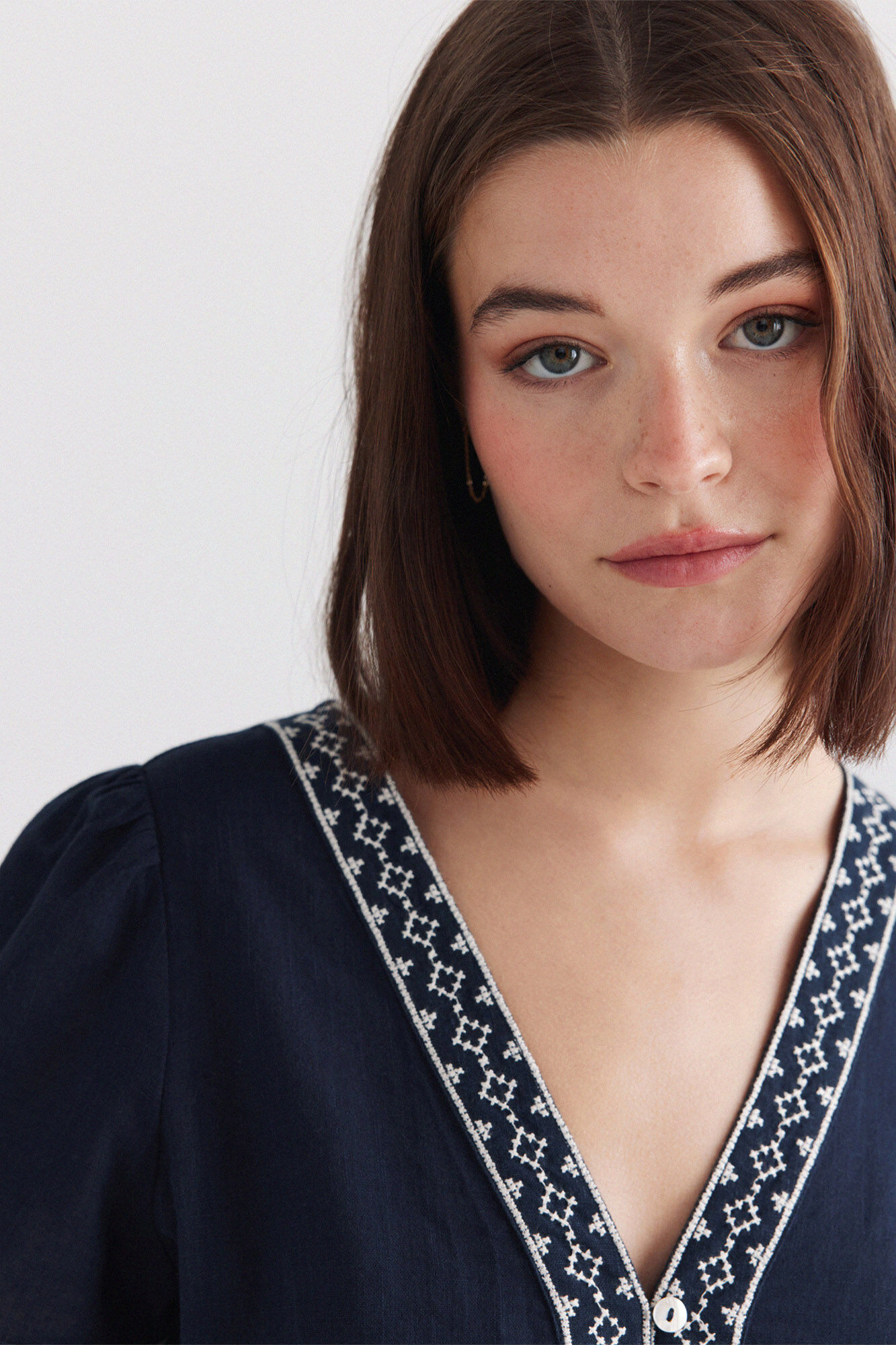 Springfield Camisa peplum com detalhes no decote