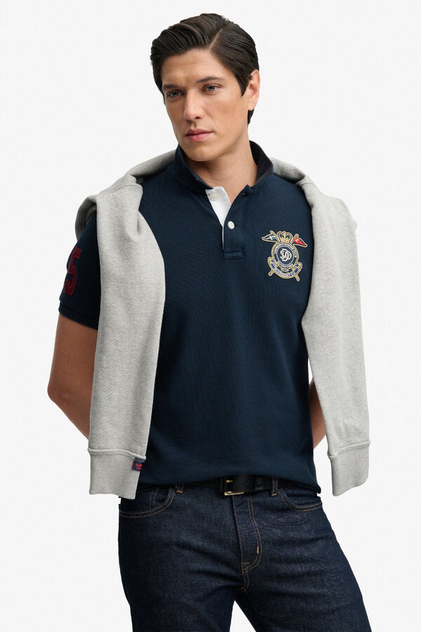 Superdry Polo manga curta com emblema azul