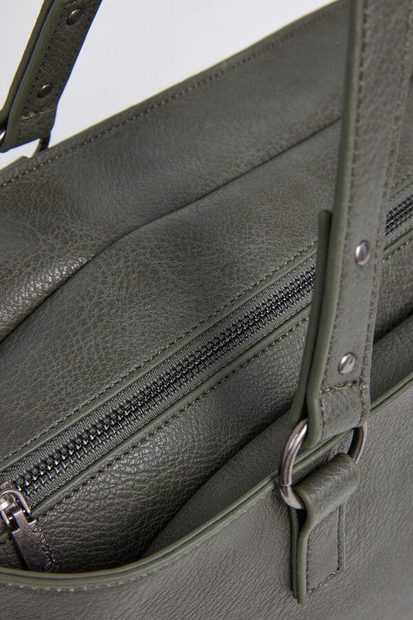Pepe Jeans Mala tote bag efeito pele Caqui escuro