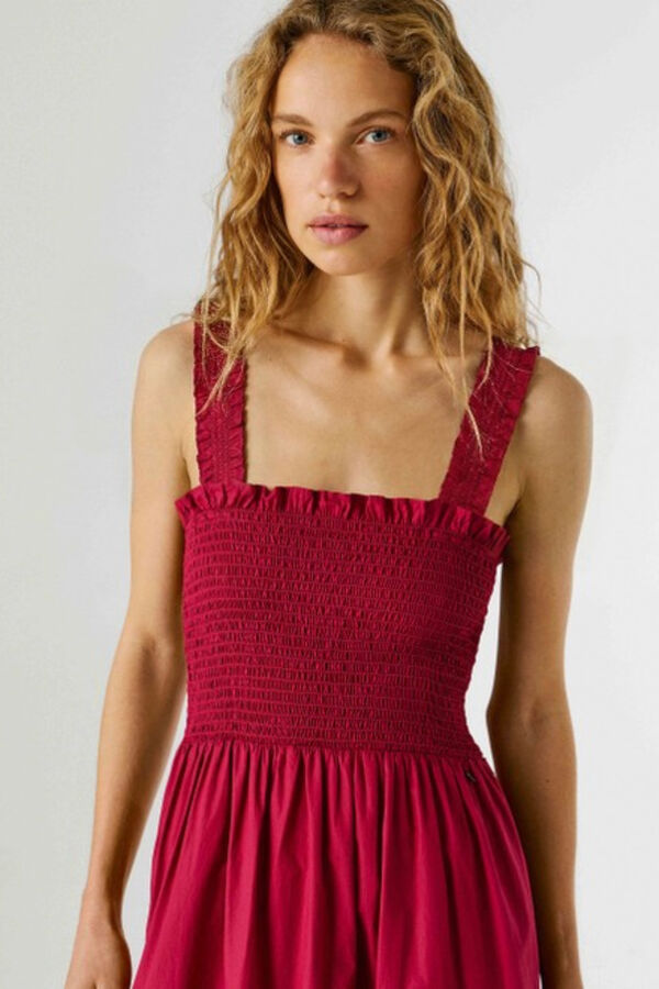 Pepe Jeans Vestido comprido de manga curta vermelho