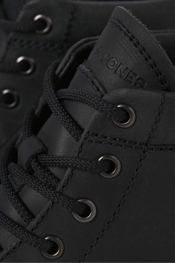 Jack & Jones Leather ankle boots with rubber sole black