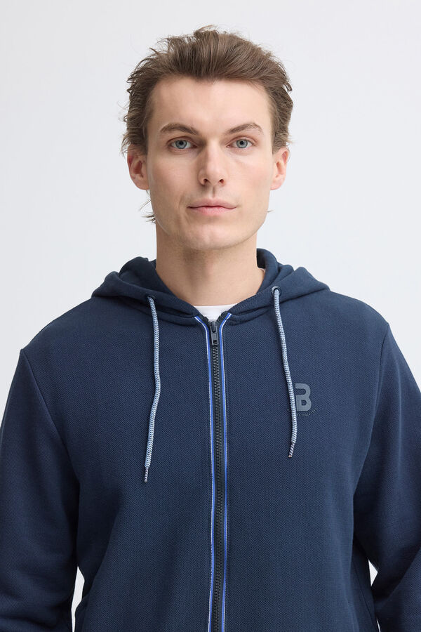Blend Sweatshirt piqu&eacute; com capuz azul
