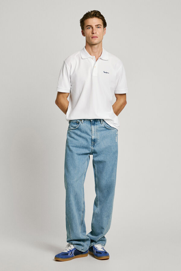 Pepe Jeans Polo Essential Logo Contraste branco