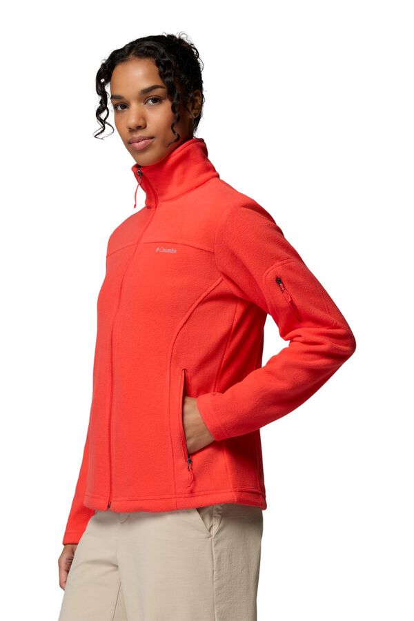 Columbia Forro polar com bolsos de fecho-&eacute;clair rosa