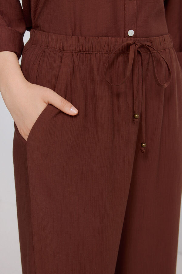 Springfield Cal&ccedil;a comprida fluida larga castanho
