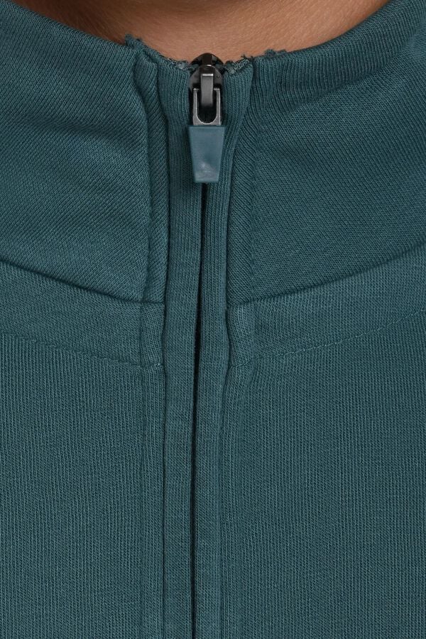 JVZ Sweatshirt de gola alta com meio fecho-&eacute;clair verde