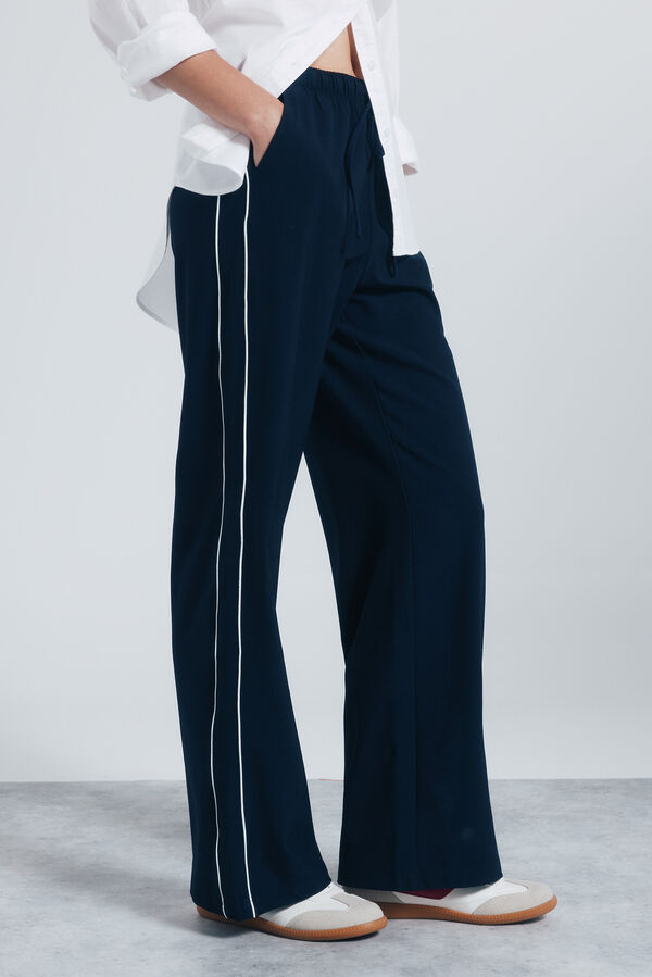 Springfield Calça jogger riscas lateralmente azul