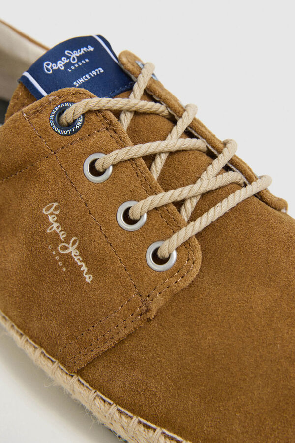 Pepe Jeans Detalhes de juta do tênis Bluchers castanho