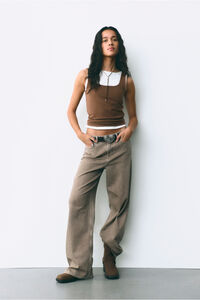 Springfield T-shirt de al&ccedil;as duplo tecido