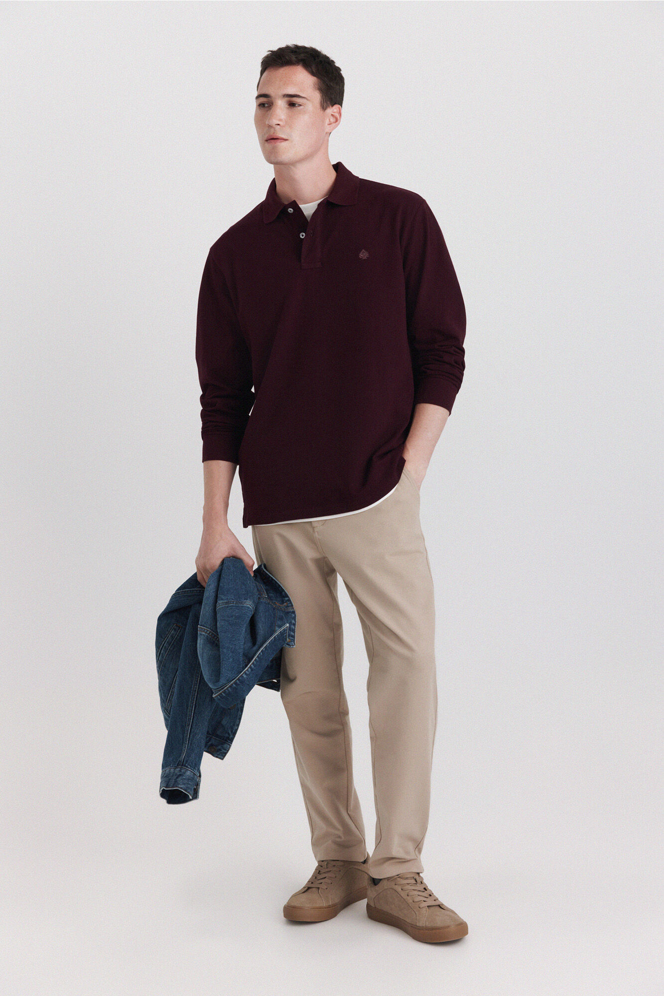 Springfield Polo piqu&eacute; manga comprida regular fit