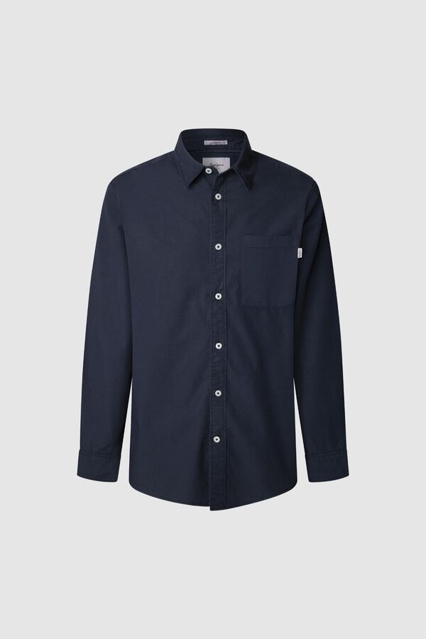 Pepe Jeans Camisa de Popelina de corte regular azul
