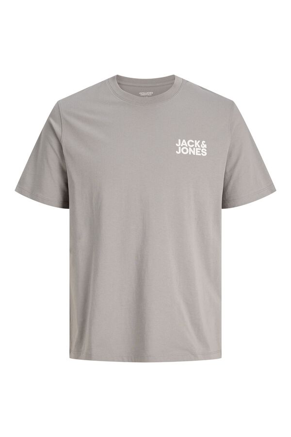Jack & Jones T-shirt de manga curta com logo cinzento