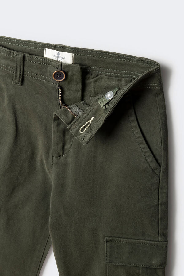 Springfield Kids Criança de carga calças chino estampado
