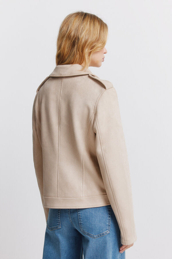 Springfield Blus&atilde;o de camur&ccedil;a com presilhas castanho