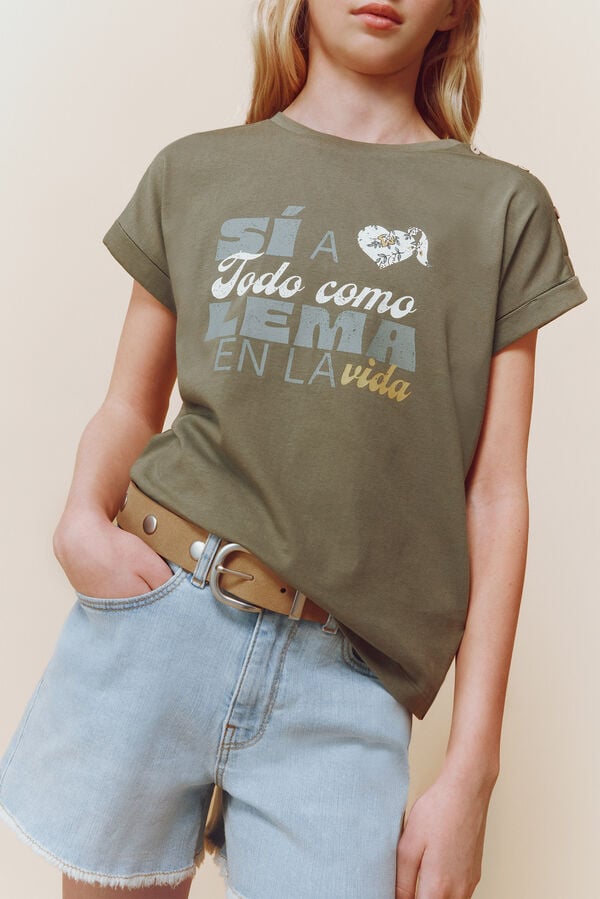 Springfield Kids T-shirt "Sim a tudo como lema na vida" estampado