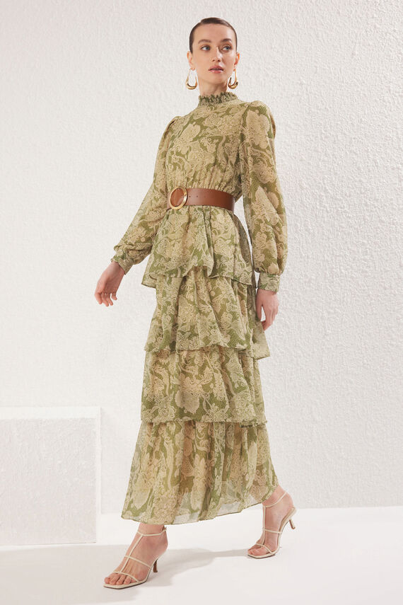 Vestido largo volantes
