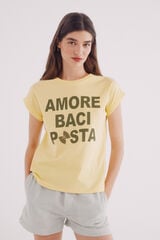 Springfield Camiseta "Amo macarrão baci" branco