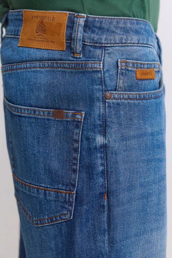 Springfield Bermuda jeans ultraleve slim fit azul