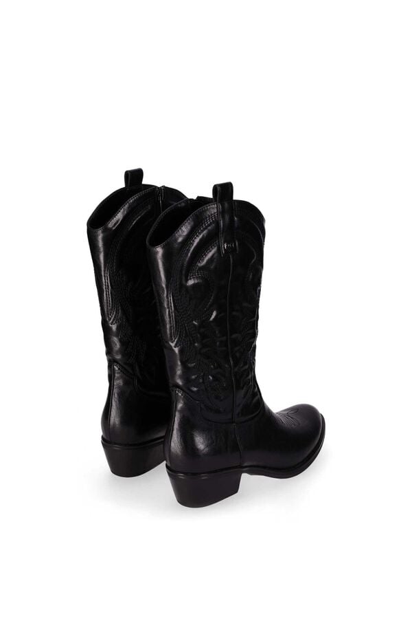 Chika 10 Botas cowboy com bordados decorativos preto
