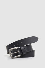 Pepe Jeans Cinto com fivela de pele preto