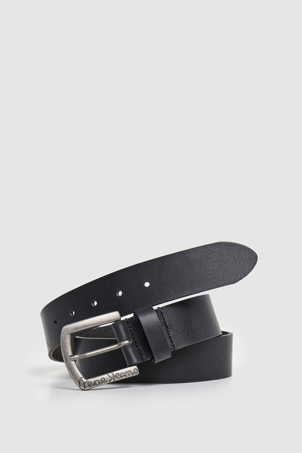 Pepe Jeans Cinto com fivela de pele preto