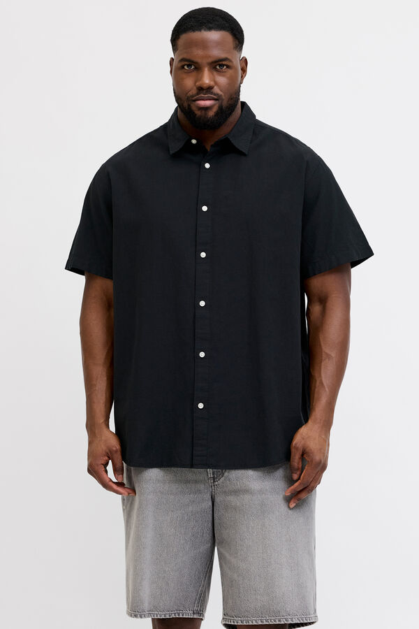 Jack & Jones PLUS Camisa em popelina de manga curta preto